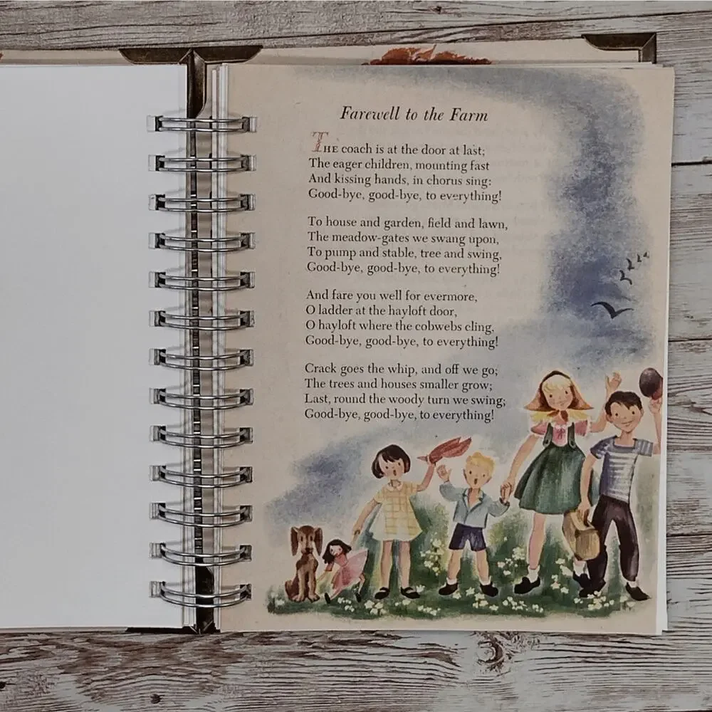 Recycled Spiral Notebook Diary, A Child's Book of Verses, Altered Book Journal